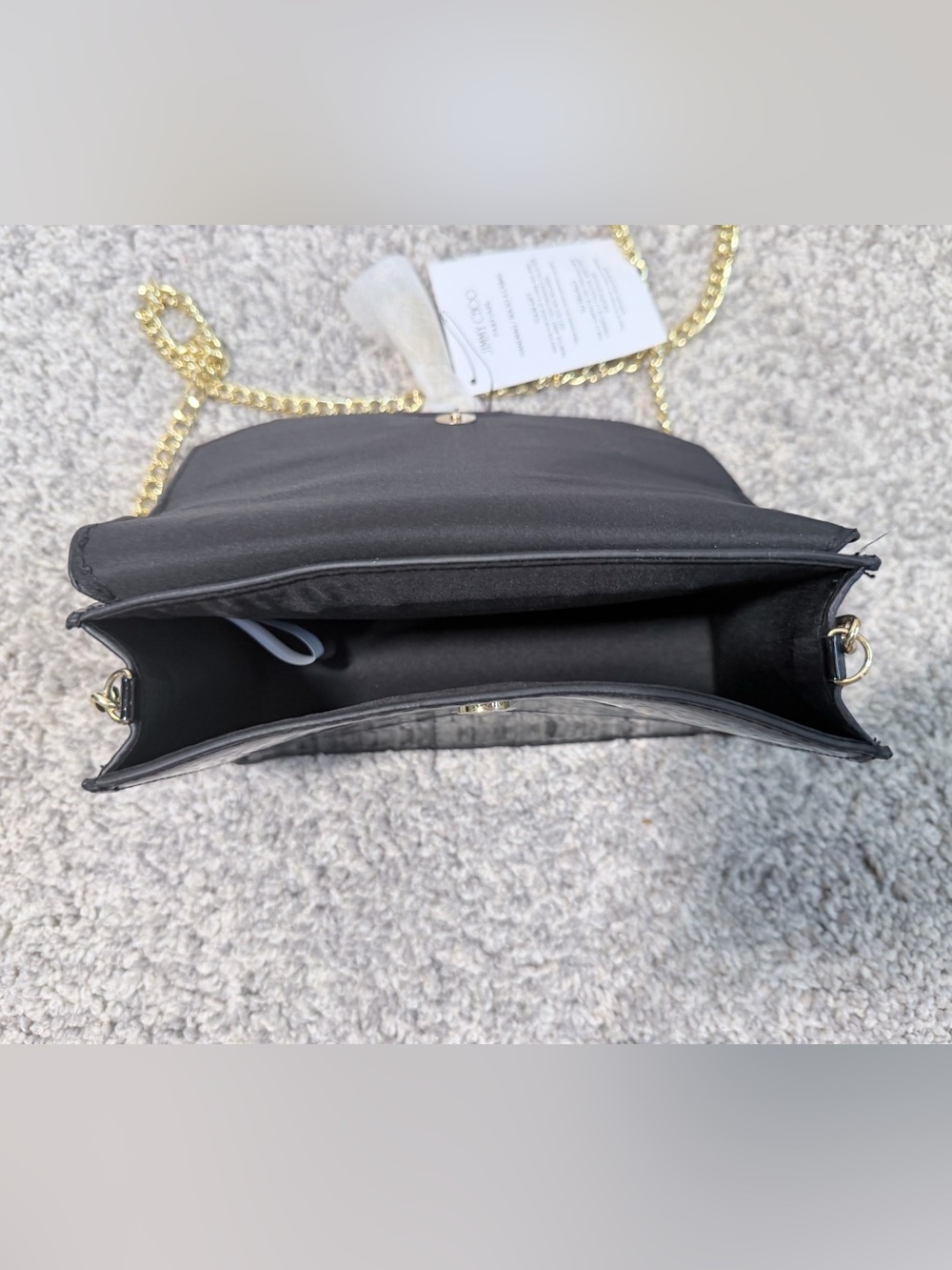 NWT Jimmy Choo Parfums Black Patent Crossbody Chain Bag - Picture 5 of 5